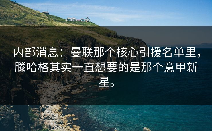 内部消息：曼联那个核心引援名单里，滕哈格其实一直想要的是那个意甲新星。